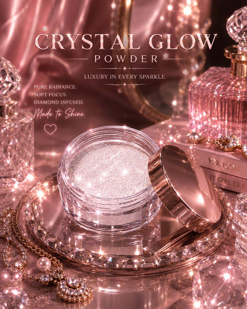 Crystal glow powder
