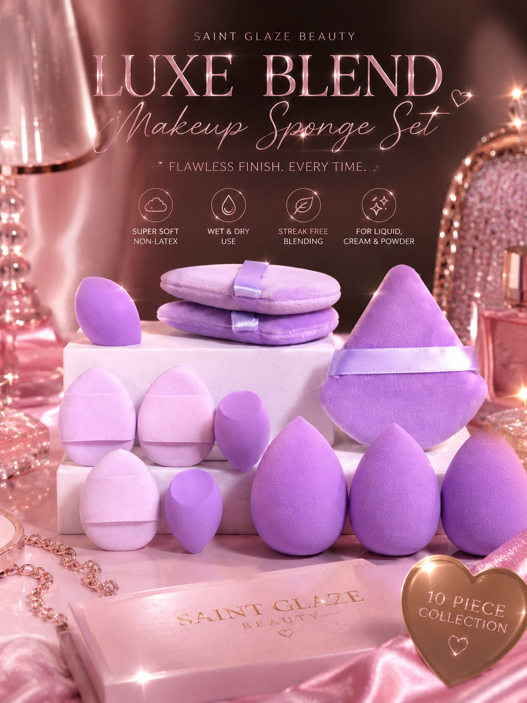 Cloud Kiss 12-Piece Makeup Sponge Set