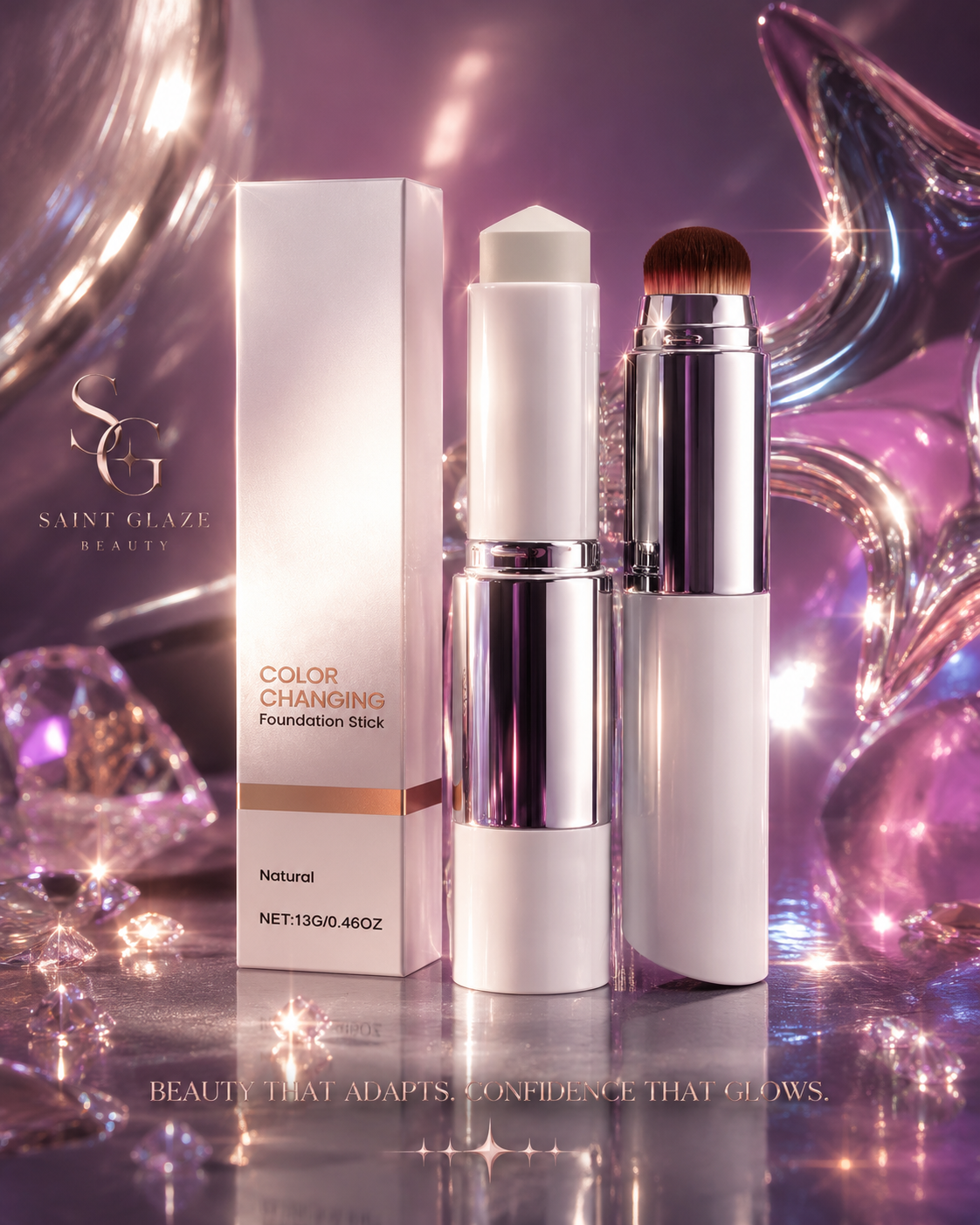 2-in-1 Color-Changing Foundation Stick Moisturizing Brightening Foundation Color Changing For All Skin Types