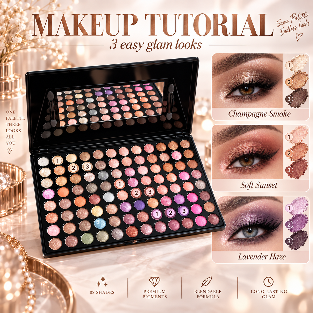 88 Colors Matte Shimmer Eyeshadow