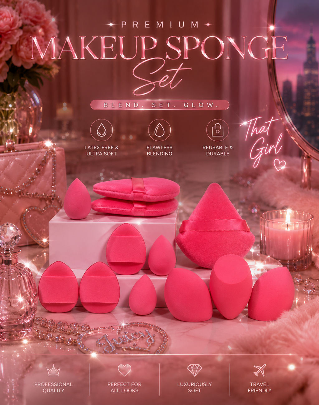 Cloud Kiss 12-Piece Makeup Sponge Set