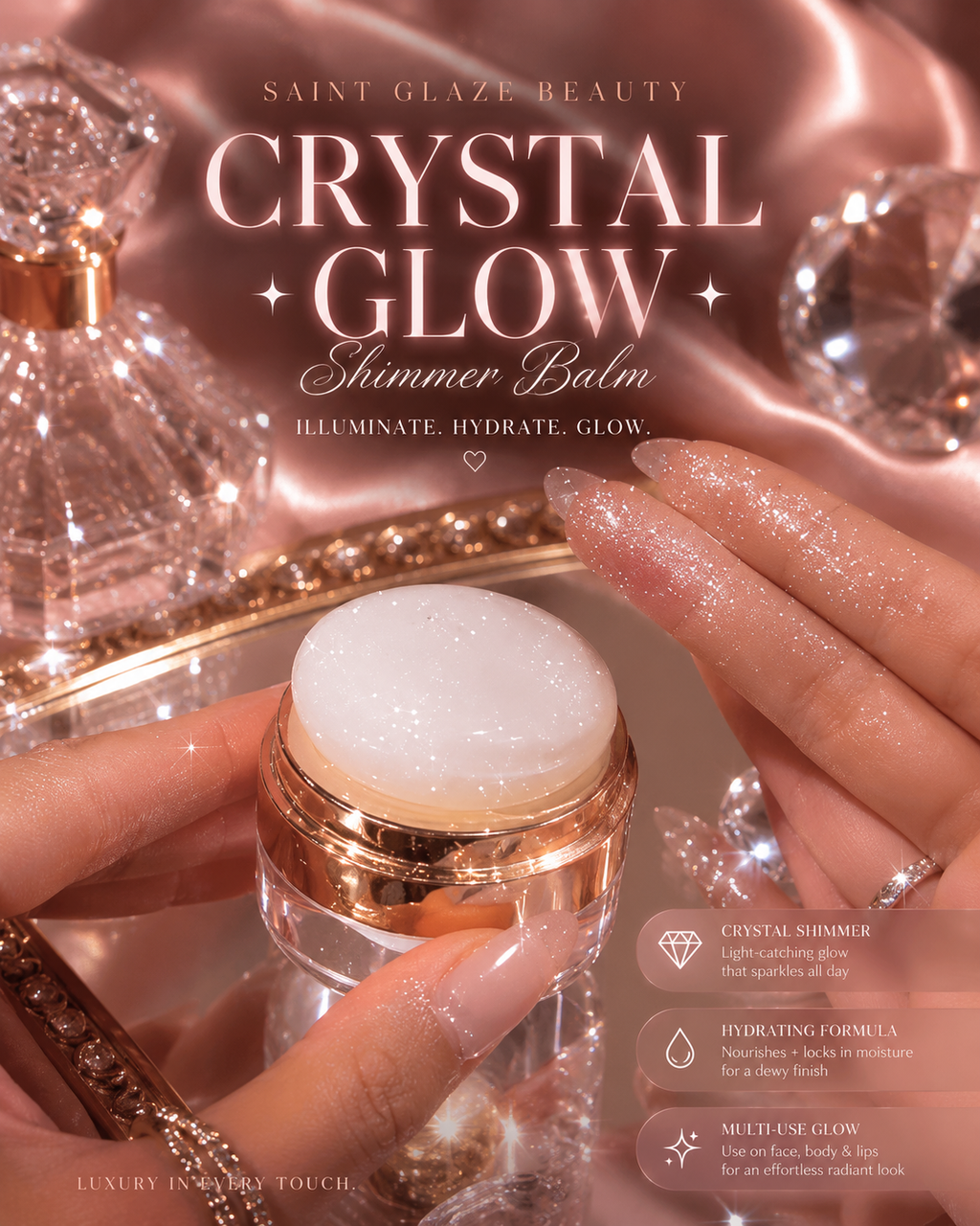 Crystal glow powder
