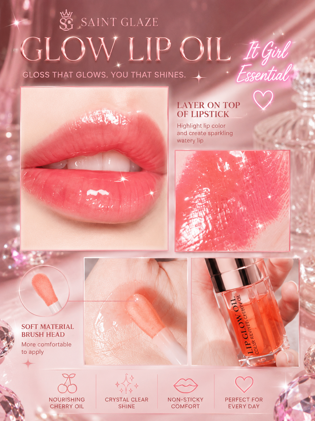 Crystal plumping Lip Glow Oil