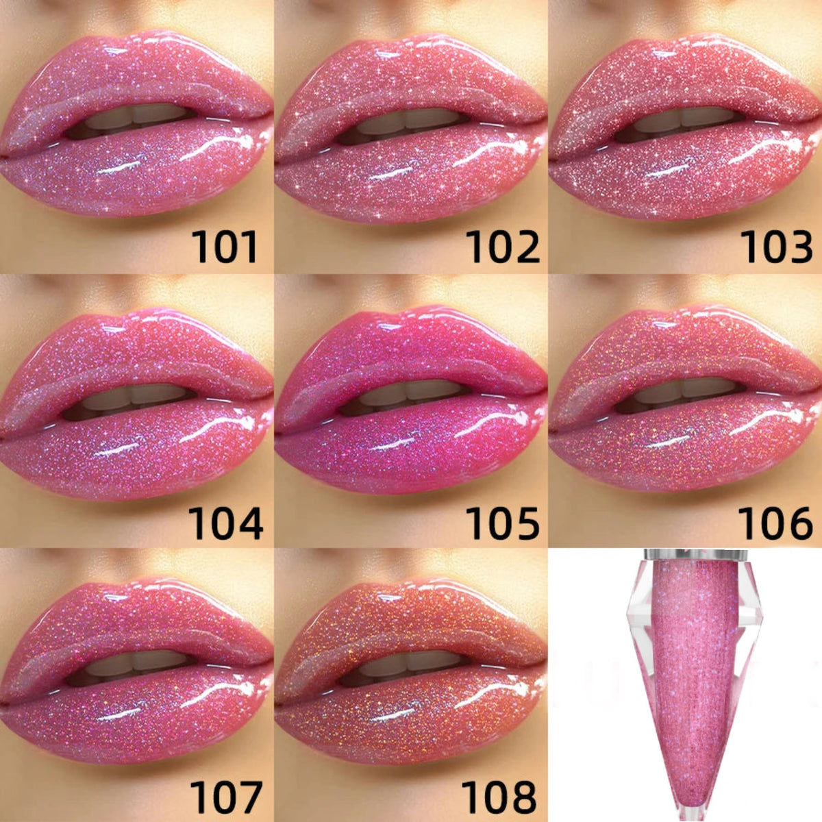 Funpark 8 Colors Moisturizing glitter plumping Lip Gloss